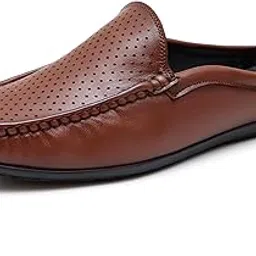aramish Genuine Leather Back Open Loafers Shoes for Men-picture-13