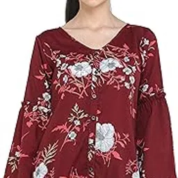 adyuth Women Regular Fit Printed Collarless Casual Shirt-picture-25