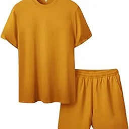 rivanora Men's Premium Co-ord Set: Relaxed Fit T-Shirt & Mid-Thigh Shorts Combo | Gothic, Minimalist, & Graphic Print Styles | Breathable, Elastic Waist | Streetwear, Casual, Athleisure-picture-13