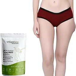 CareDone Leak-Proof Period Underwear – Reusable & Breathable Cotton Panty for Girls & Women|Cloth-based sanitary panty| Teen girls period panty. (IN, Alpha, M, Regular, 1, Maroon)-picture-40