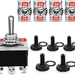 Toggle Switch, Heavy-Duty Electrical Toggle Switch, 3 Pin SPDT Marine Toggle Switches Waterproof 15A 250V 20A 125V(5 Pack)-picture-17