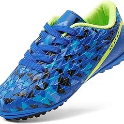 DREAM PAIRS Boys Girls Indoor Turf Soccer Shoes Lace Up Cleats(Toddler/Little Kid/Big Kid), Royal/Blue/Neon/Green, 12 Little Kid-image-79