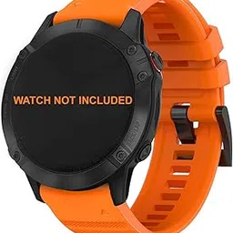 Zitel® Watch Band Compatible with Garmin Fenix 7X, Fenix 6X/6X Pro, Fenix 5X/5X Plus, Fenix 3/3 HR, Descent MK1, D2 Delta PX, D2 Charlie, 26mm Sport Strap (Orange)-picture-17
