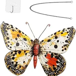 Butterfly Wall Sculpture Lifelike Butterfly Wall Decor for Yard Balcony Farm Yellow-picture-17