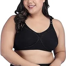 klassik | Since 1993 | Floret Plus Sizes Bra for Women/Girls Full Coverage, Adjustable/Wide Straps, Everyday Cotton Hosiery Bra Daily-Use, Non-Padded | Wirefree, for Saree/Suit, Sizes:-32 to 48-picture-51
