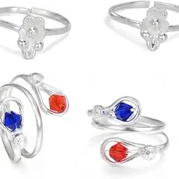 aanyacentric Pack of 2 Pair Toe Rings Adjustable Traditional & Fashionable Accessories-picture-33