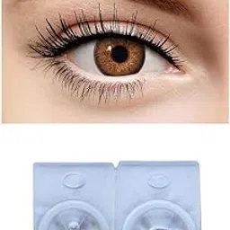 DIAMOND EYE CONTACT LENS 1 PAIR LIGHT BROWN COLOR-image-2