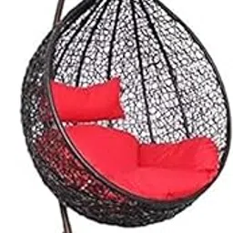 OUTAREA Hammock Swing Chair with Powder Coated Iron Stand for Home Swings for Indoor, Outdoor, Home, Patio, Yard, Balcony, Garden (Black/Red)-picture-37