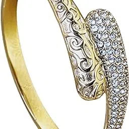 Elegant Gold-Plated Designer Bangle Bracelet for Women with Intricate Engraving – Stylish Traditional Jewellery for Parties and Weddings-image-90