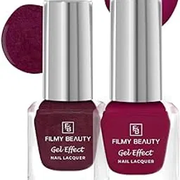 FILMY BEAUTY Gel Effect Nail Lacquer Set | 2 Shades Bare Maroon and Pink Sapphire | Long Lasting Nail Polish for Women | Quick Drying Nail Paints | High Shine Salon Finish Look-picture-37