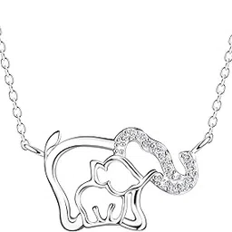 mazzini 92.5-925 Sterling Silver Sweet Serenade Elephant Charm Pendant Necklace | Jewelry Gifts for Women Mom Daughter | 925 Stamped Jewelry with Certificate of Authenticity | NK1256-picture-35