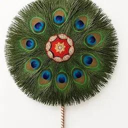 RAGHAV Peacock Feather Fan for Laddu Gopal Mor Pankh Pankha for Pooja, Temple, and Home Decor Item-picture-15