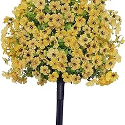 Merishopp Artificial Violet Flower Garden Stake with Ground Spikes for Home Decoration yellow|1 Artificial Violet Flower Garden Stake| Statues & Lawn Ornaments-image-2