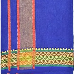 tuni mani Men's 9x5 Panchakajam Dhoti with Towel with Border, Cotton, Size: (4.0mtr Dhoti, 2.15mtr Towel)-picture-30
