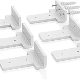 Decorila Hidden L Floating Shelf Brackets, Heavy Duty Shelf Brackets Industrial Wall Mounted, Rustic Black Shelf Brackets with Modern Iron Finish (White, 6 INCH)-picture-17