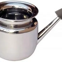 Acupunctoreum Stainless Steel Neti Pot with Plastic Black Nostril Dip for Sinus Congestion Saral Yog Jala Welded-picture-12