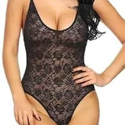 m.a.1 Women's Floral Lace Bodysuit, Sleeveless Scoop Neck,-picture-29