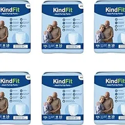 KINDFIT Unisex Adult Pull-Up Pants Diapers|Xxl 60 Pieces|Waist Size:45-61 Inch|Pack Of 6 Adult Diapers-Xxl (60 Pieces)-picture-12