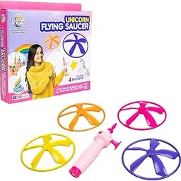 Ratna's Flying Saucer Unicorn 3 in 1 Indoor & Outdoor Toy Can Be Played as Space Rocket, Sliding Wall & Spinning TOP for Kids-picture-11