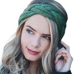 generic Women Stylish Soft Acrylic Woolen Headband New Cris Cross Bow Earwarmer Crochet Headwrap Hairband Earmuffs Warm Winter Accessories(Green)-picture-11