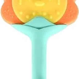 NEOSPACE Silicone Baby Teether Toy, Sunflower Design, Mint Green Stem with Orange Petals, BPA-Free Textured Teething Relief for Infants-picture-32