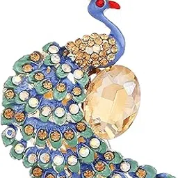 vama Fashions Multicolour Crystal Stone Saree Brooch Pins Coat Dress Gown Shawl Wedding Bridal Peacock Brooch for Women Girls-picture-53