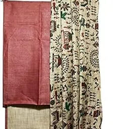 zeratex Women's Cotton Silk Handcrafted Batik Print Unstitched Salwar Suit Dress Material With Duputta | Dress Material (Red Green)-picture-11