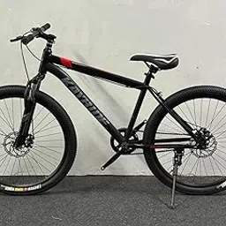 Single Speed Bicycle with 18 Inch Frame, Alloy Rims, Dual Disc Brakes, Mudguards, 26x2.40 Tyres, Great for City Commuting, Mountain Trails, Fitness, and Outdoor Adventures (Black)-image-20