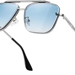 az cart Fashion Square Aviator Sunglasses For Men Women Vintage Metal Gradient Glasses |-picture-42
