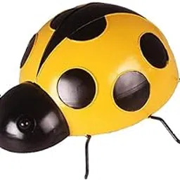 Metal Ladybug Fence Hanger Wall Hanging Outdoor Garden Decor Yellow (16cm)-picture-15