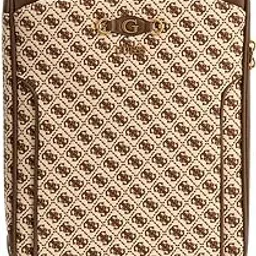 guess Brown Self Design Trolley Bag-picture-25