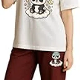 my swag Womens Cotton Nightwear Set | Dreamy Nights Printed T-Shirt with Relaxed Fit Pajama | Perfect for Sleep & Home-picture-33