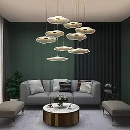 Harold Electricals Jelly Fish Acrylic Chandelier, French Gold Hanging Pendant Lights for Living Room, Bedroom & Hall (Spiral, Five Pendants)-picture-20