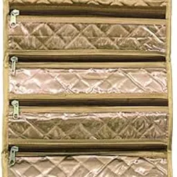 Kuber Industries Satin Fabric Material Foldable Payal kit/Travelling Organizer (Golden)-KI3255-picture-33