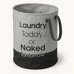 Homerz Premium Laundry Bag| 45 LTR | Non-Woven Round Laundry Basket | Clothes Storage Hamper | Foldable Laundry Bag with Handle | Toy Storage Basket (Grey)-image-16