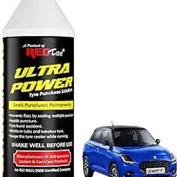 REDtize Ultra Power Tyre Puncture Sealant Solution, Black, Permanent Seal for Tube and Tubeless Tyres, Car-image-72