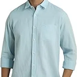 peter england Men Cotton Blend Slim Fit Solid Shirt Full Sleeves,Casual Wear-picture-11
