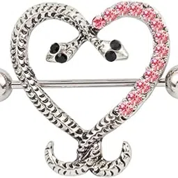 fizzoqi Double Snake Nipple Ring | Stainless Steel Body Jewelry for Women & Men-picture-56