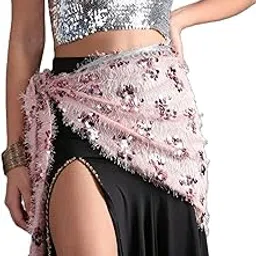The Dance Bible Women 3 Layer Tassel Belly Dance Hip Scarf Waistband Belt-image-78