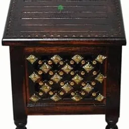 SMARTS COLLECTION Window Beautiful Antique Wooden Stool with Storage for Living and Bedroom Furniture (Brown, 15 Inch)-image-66