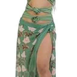 Matcha Bloom Monokini with Sarong | Designer 2-Piece Swim Set for Women | Perfect for Pool Parties & Beach Holidays-image-19