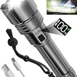 Kresal Rechargeable LED Flashlights High Lumens - 200000 Lumens Super Bright Rechargeable Tactical Flashlight with 5 Modes, Waterproof, Powerful Handheld Flash Light for Emergencies, Camping-image-66