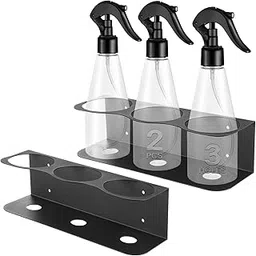 2 Pcs 3 Holes All-Purpose Spray Bottle Holder Wall Mount Heavy Duty Spray Can Holder Rack Organizer Storage for Home Garage Workspace, Heavy-Duty Powder Coated Steel Storage Rack-picture-10