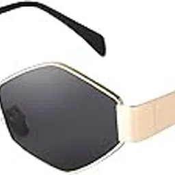 Retro Hexagon Sunglasses for Men & Women | Stylish Vintage UV Protection Shades | Trendy Metal Frame Eyewear for Outdoor, Travel & Daily Fashion Use.-image-89