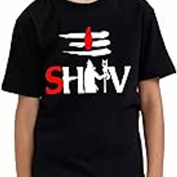 rs print Shiv Printed Cotton Blend Half Sleeve Regler Boys T-Shirt (Mahadev | Mahakal |om Namah shivay)-picture-44