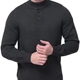 Woodland Mens Cotton Casual Mandarin Collar Pullover Sweater (Anthra Grey)-picture-12