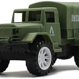 Neokiddo Toys Military Truck Toy for Kids & Toddlers(Boys & Girls) – Medium Size Friction Powered Army Jeep with Top Cover – Plastic Cargo Soldier Ranger Battalion Vehicle – Open Gypsy Style (Green) image 1