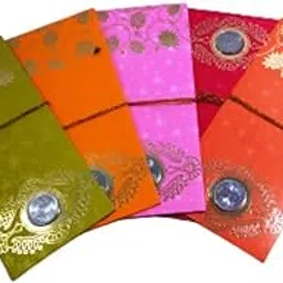 50 Pcs Wedding Gift Money Envelopes with One Rupee Coin, Cash Gift Cover Multicolour Shagun Lifafa for Marriage/Birthday/Anniversary-picture-71