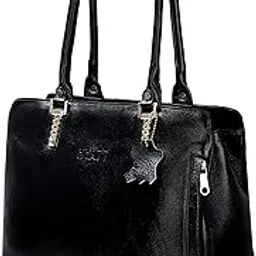 Full Grain Natural Leather Top Handle Satchel Tote Handbags & Shoulder Bags For Women Office Branded (Dimension- L-14 X H-12 X W- 5 Inch, Weight- 0.7 KG-image-26