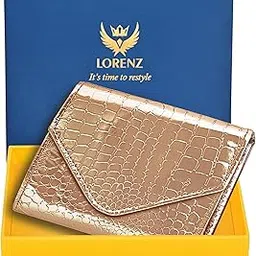 lorenz Women’s Gold Wallet with 4 Card Slots, 1 Coin Pocket, 2 Secret Compartments, 1 Currency Section & ID Card Holder-picture-25